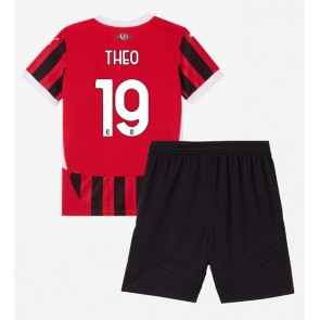 AC Milan Theo Hernandez #19 Dětské Domácí dres komplet 2024-25 Krátký Rukáv (+ trenýrky)